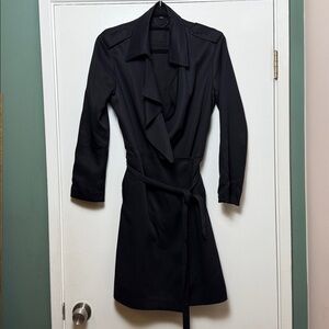 AllSaints Black Trench Coat - Size Small